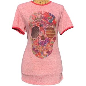 SIVA Skull Ringer T-Shirt Sz L
